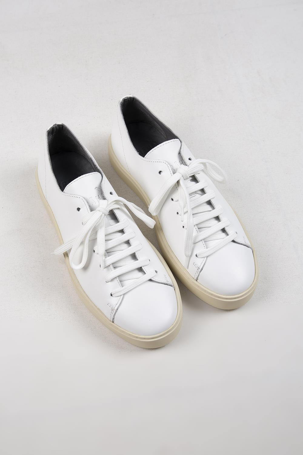 Krahe Ares Men's Genuine Leather White Sneakers