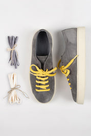 Krahe Ares Men's Genuine Leather Dark Grey Sneakers