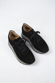 Krahe Calista Men's Genuine Leather Laced Black Sneakers