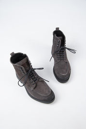 Krahe Dante Men's Genuine Leather Laced Charcoal Boots