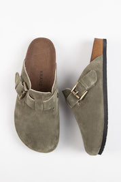 Krahe Sergio Men's Genuine Leather Khaki Clogs