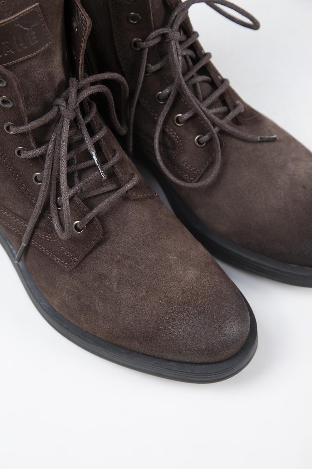 Krahe Zeno Men's Genuine Leather Laced Mocha Boots