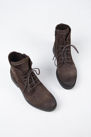Krahe Zeno Men's Genuine Leather Laced Mocha Boots