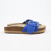 Manijero Alandra Women's Genuine Leather Single Strap Blue Sandals