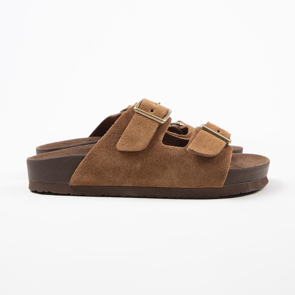 Manijero Anlelic Women's Genuine Leather Tan Double Buckled Sandals