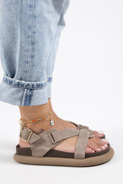 Manijero Azelya Women's Genuine Leather Mink Backstrap Sandals
