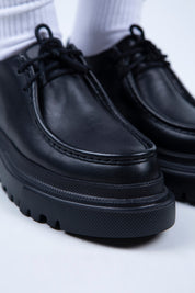 Manijero Carol Women's Genuine Leather Lace-Up Black Shoes