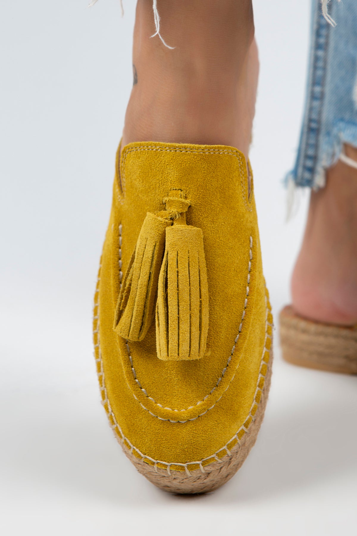 Manijero Edita Women's Genuine Leather Yellow Clogs