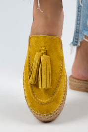 Manijero Edita Women's Genuine Leather Yellow Clogs