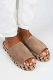 Manijero Galena Women's Genuine Leather Single Strap Mink Espadrilles