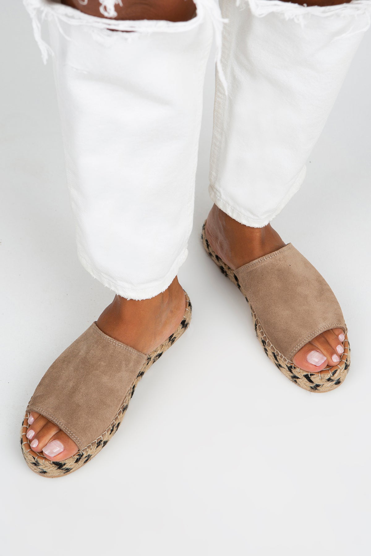 Manijero Galena Women's Genuine Leather Single Strap Mink Espadrilles
