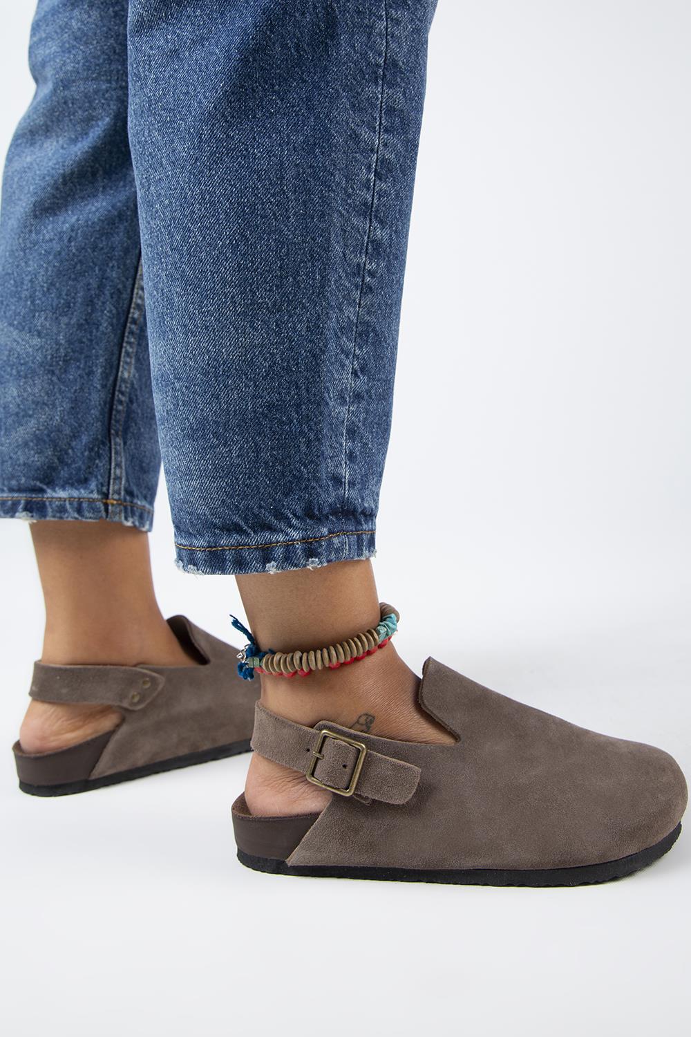 Manijero Holly-2 Women's Genuine Leather Mink Backstrap Clogs