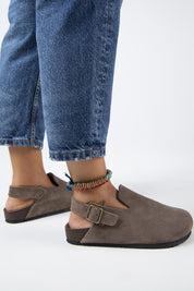 Manijero Holly-2 Women's Genuine Leather Mink Backstrap Clogs