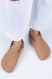 Manijero Holly Women's Genuine Leather Tan-Oxide Backstrap Clogs