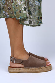 Manijero Juana Women's Genuine Leather Open-Toe Mink Backstrap Espadrilles