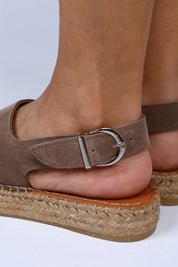 Manijero Juana Women's Genuine Leather Open-Toe Mink Backstrap Espadrilles