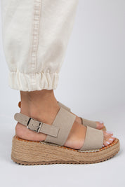 Manijero Liliana Women's Genuine Leather Beige Backstrap Espadrilles