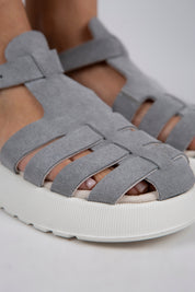 Manijero Rosa Women's Genuine Leather Cage Grey-White Sandals