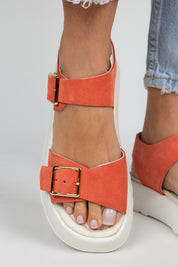 Manijero Vena Women's Genuine Leather Coral Backstrap Sandals