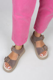 Manijero Vena Women's Genuine Leather Mink Backstrap Sandals