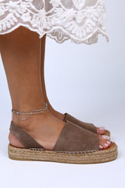 Manijero Veta Genuine Leather Open Toe Light Mink Backstrap Sandals