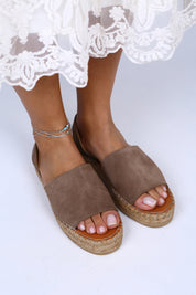 Manijero Veta Genuine Leather Open Toe Light Mink Backstrap Sandals